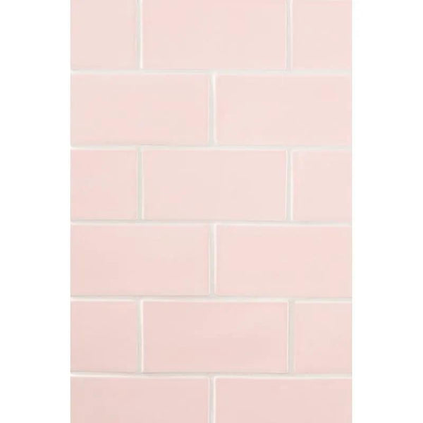 Blush Glossy Subway Ceramic Tiles 3x6