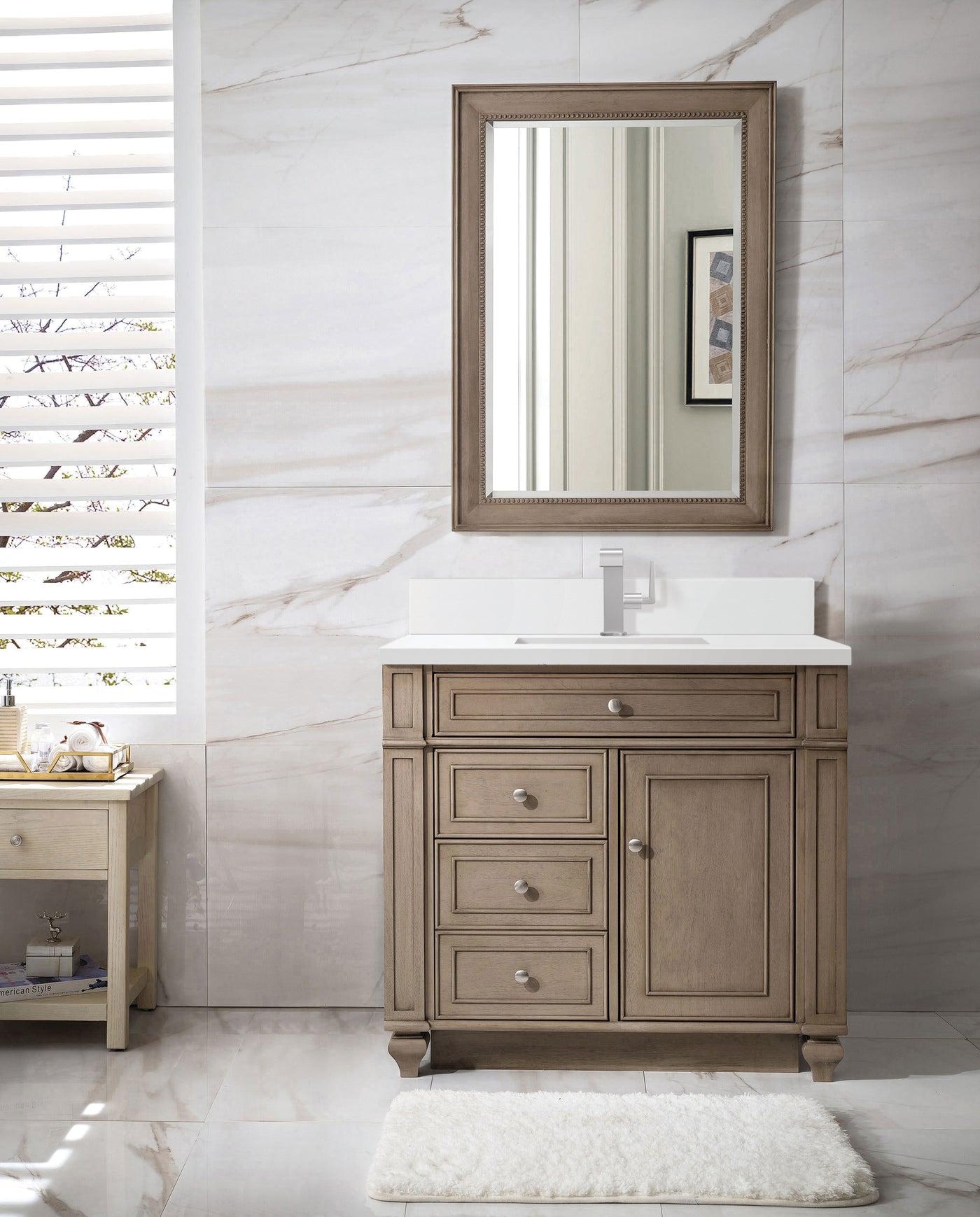 James Martin Bristol 36" Single Bathroom Vanity, Whitewashed Walnut, view 29