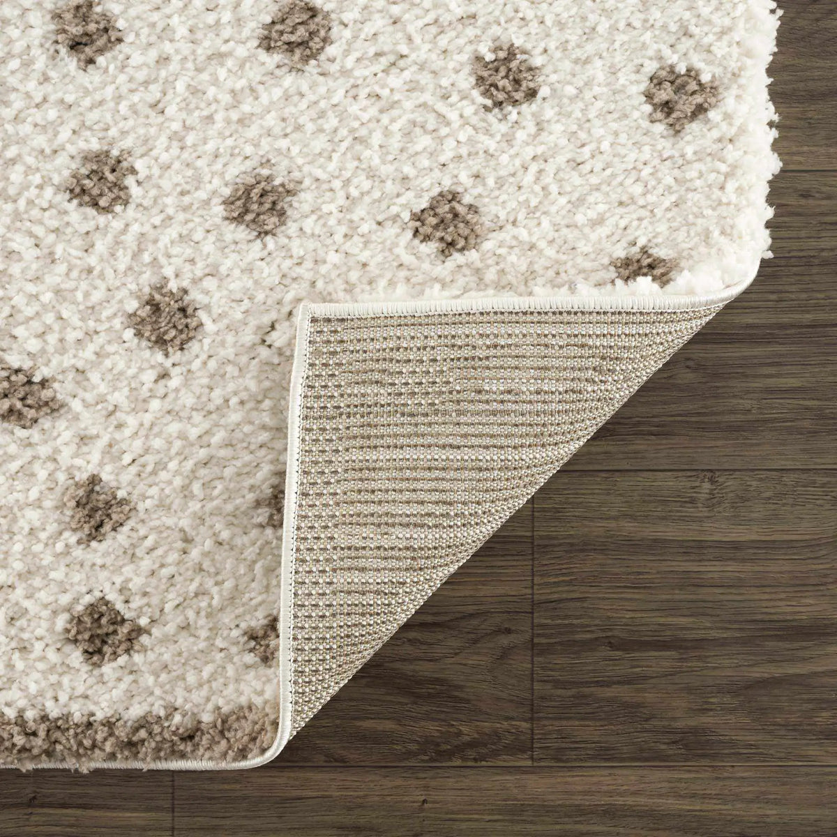 Chaia Dotted Cream & Brown Plush Rug, photo 14 of 17