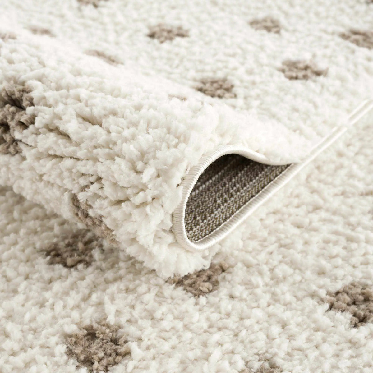 Chaia Dotted Cream & Brown Plush Rug, photo 11 of 17