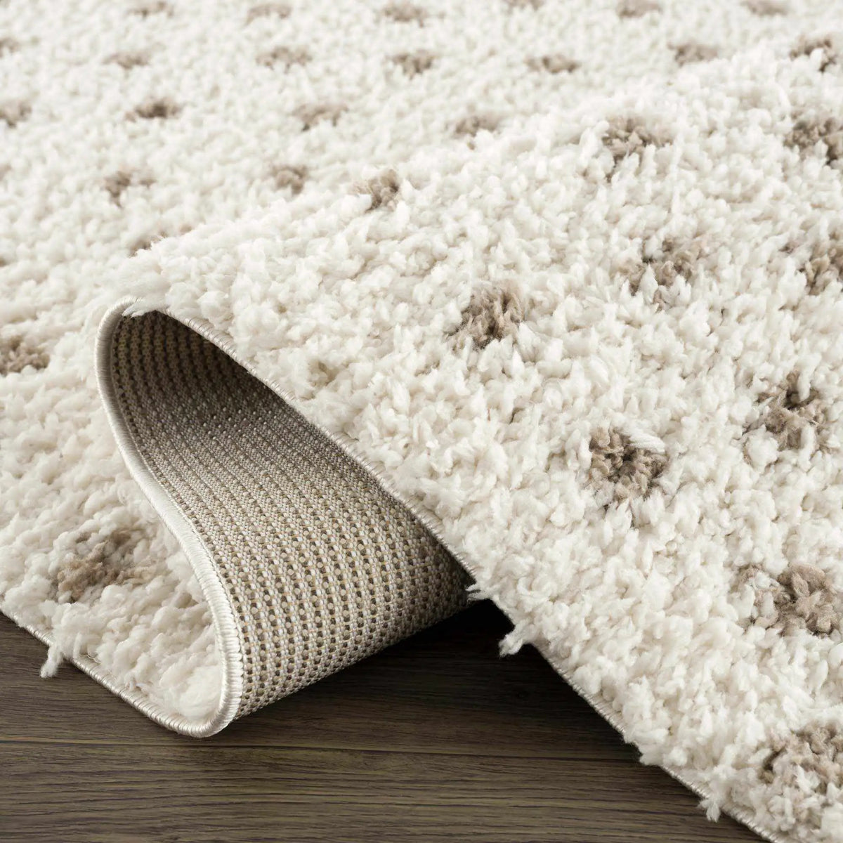 Chaia Dotted Cream & Brown Plush Rug, photo 5 of 17