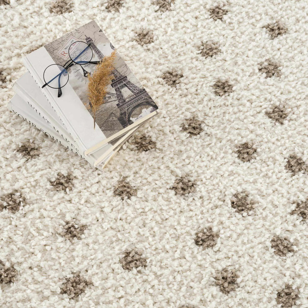 Chaia Dotted Cream & Brown Plush Rug, photo 9 of 17