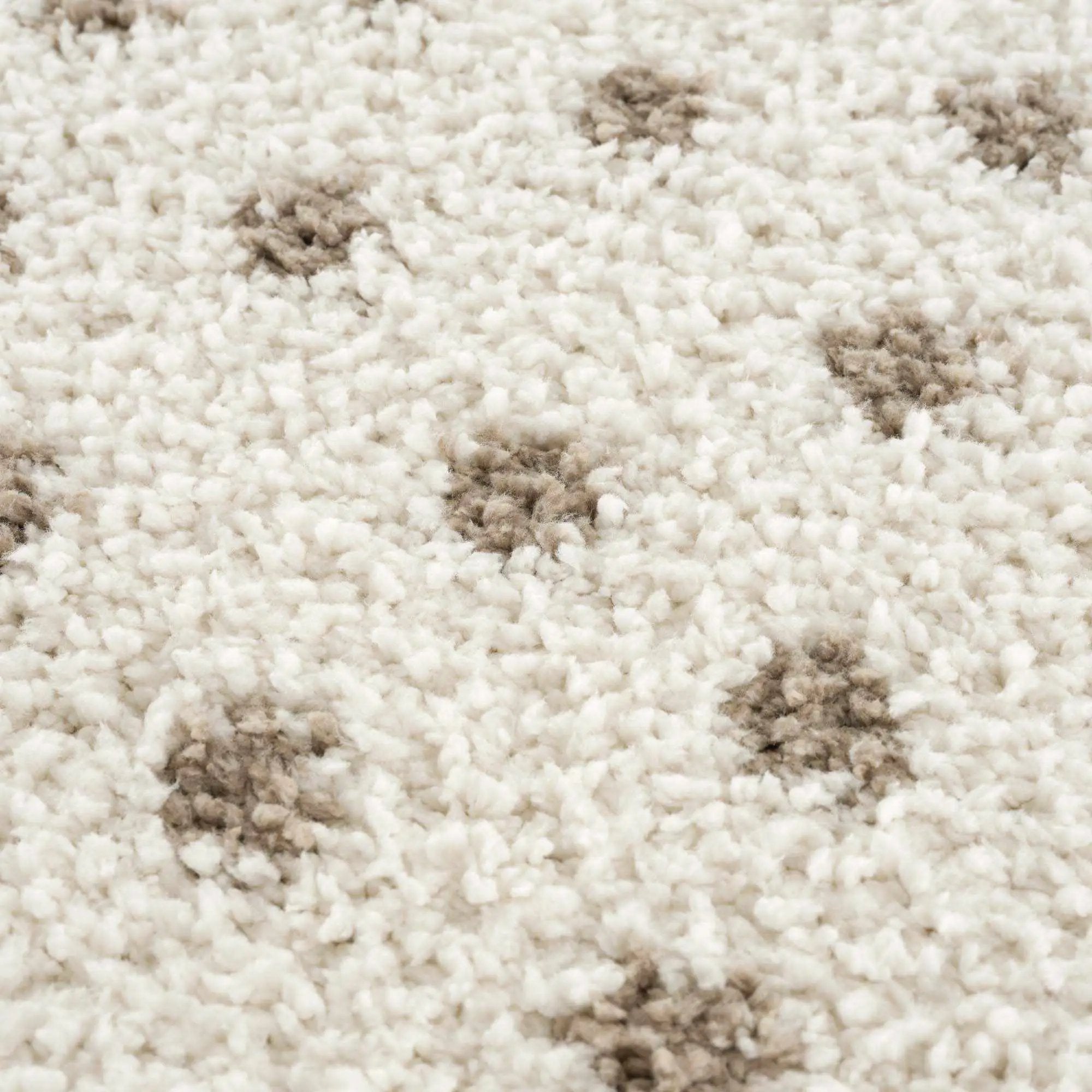 Chaia Dotted Cream & Brown Plush Rug by Boutique Rugs