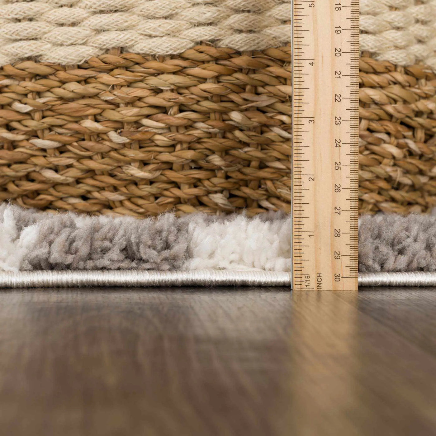 Kieu Taupe Checkered Plush Rug by Boutique Rugs