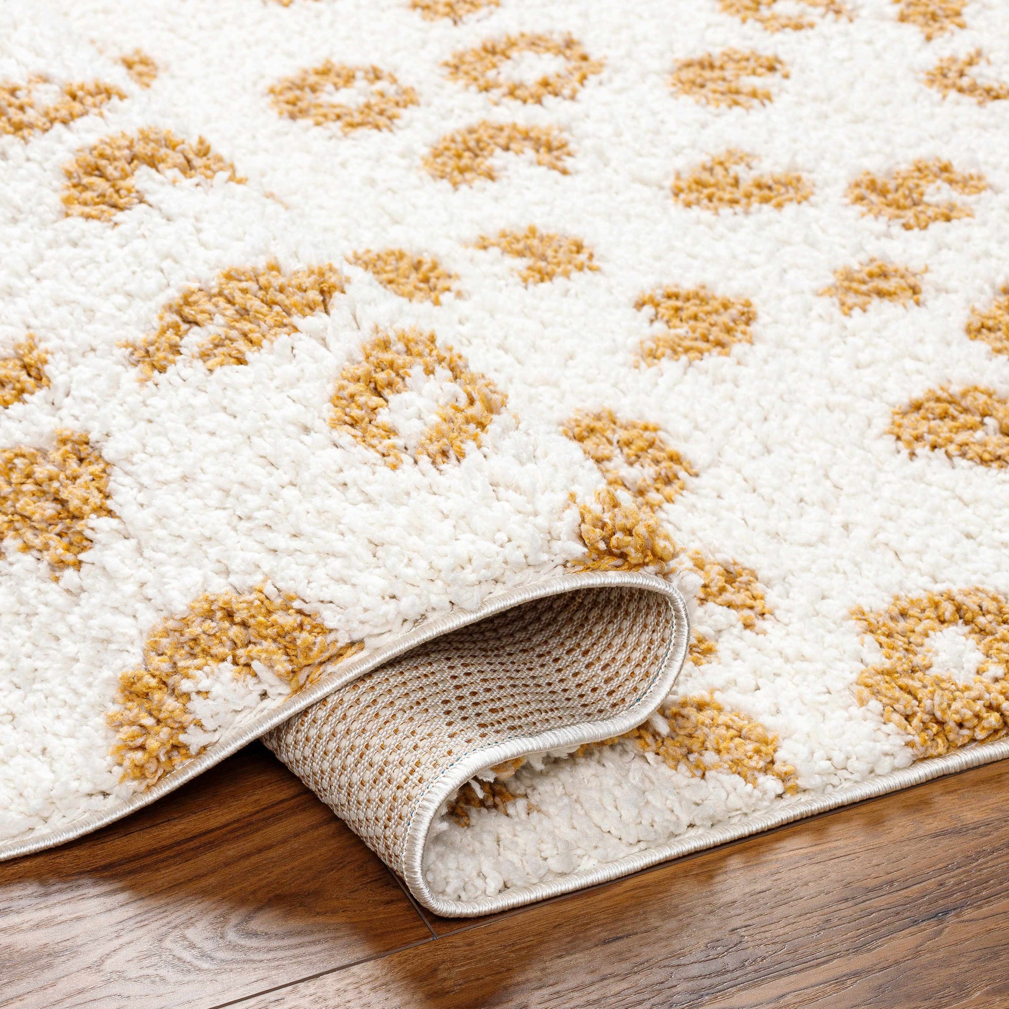 Altin Leopard Print White Area Rug by Hauteloom