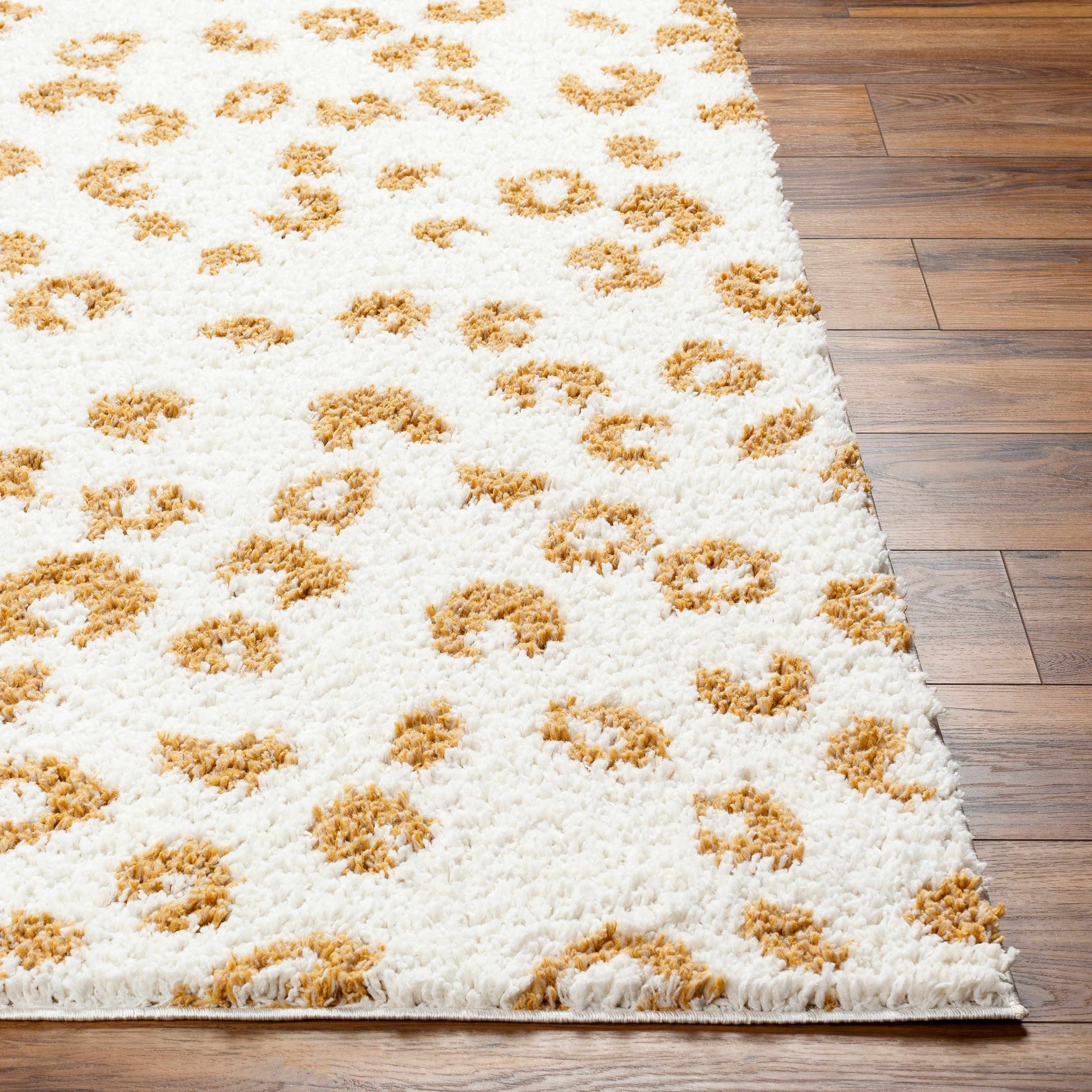 Altin Leopard Print White Area Rug by Hauteloom