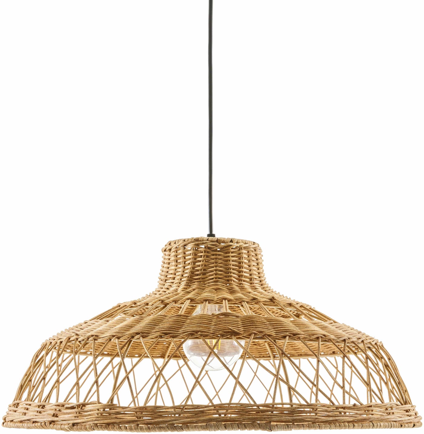 Bailleval Dark Brown Rattan Pendant by Boutique Rugs