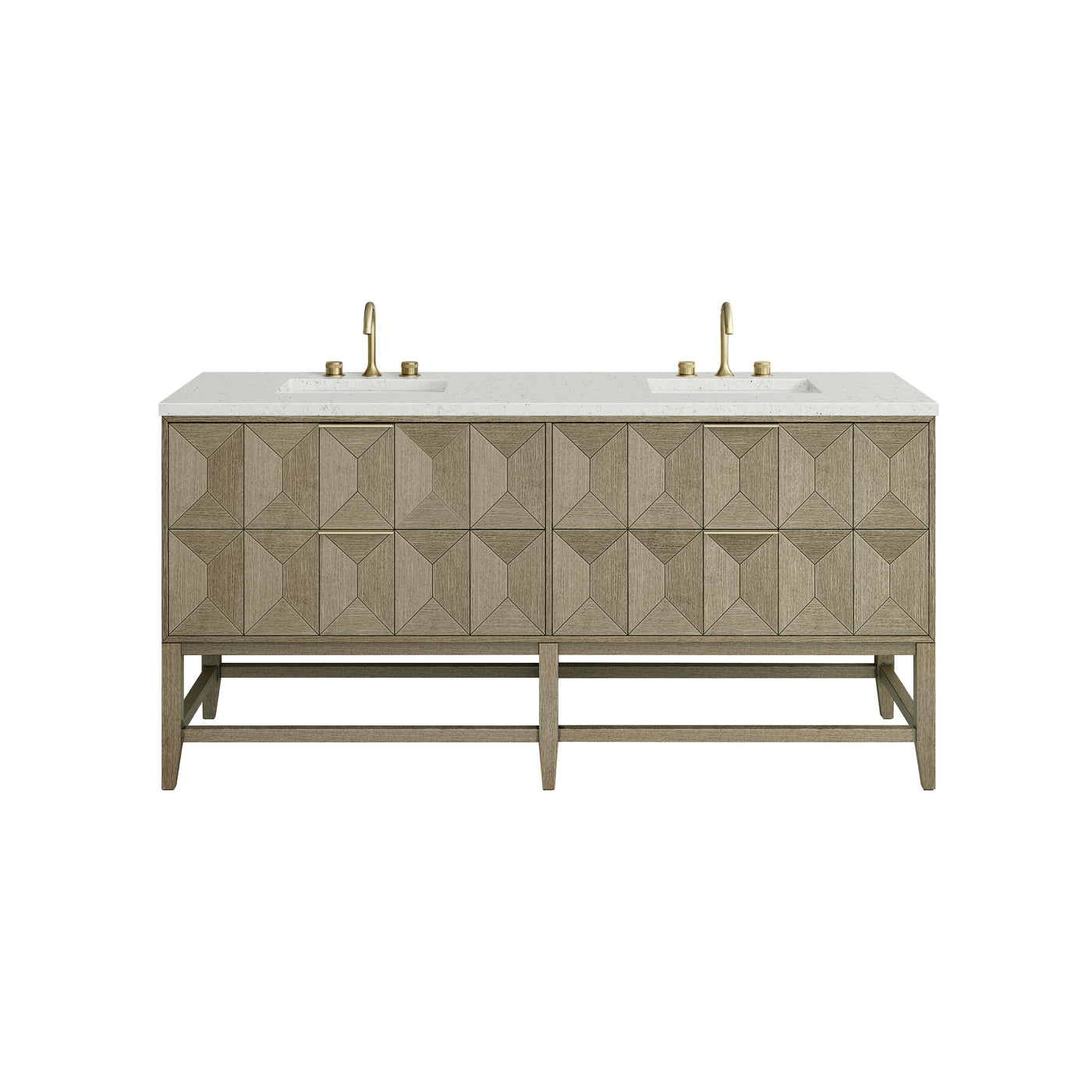 James Martin Emmeline 72" Double Bathroom Vanity, Pebble Oak, view 28