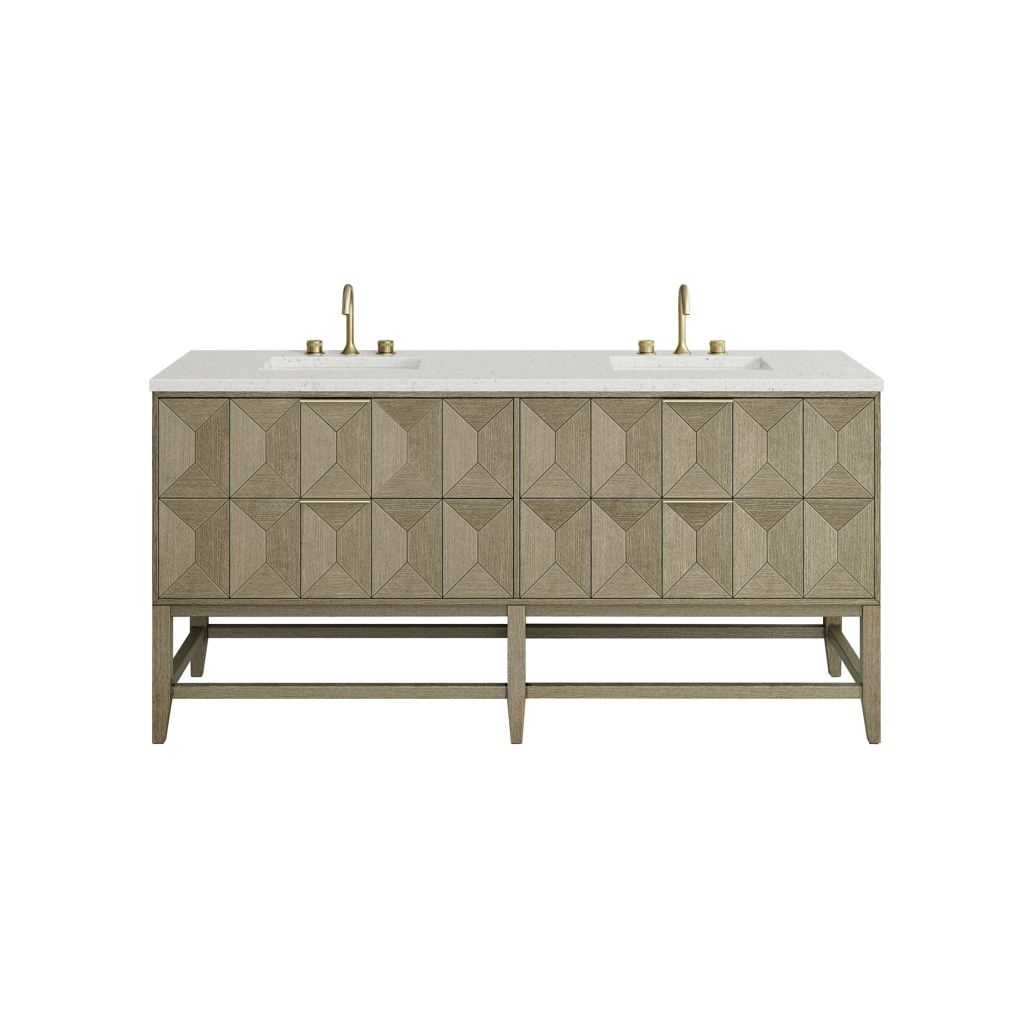 James Martin Emmeline 72" Double Bathroom Vanity, Pebble Oak, view 28