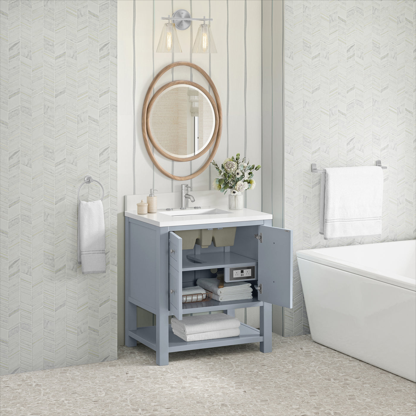 James Martin Breckenridge 30" Single Bathroom Vanity, Serenity Blue, view 35