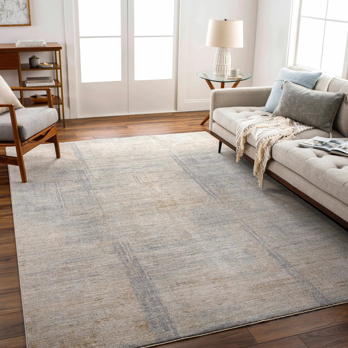 Bobby Thick Luxe Abstract Rug - Clearance, installed in a room