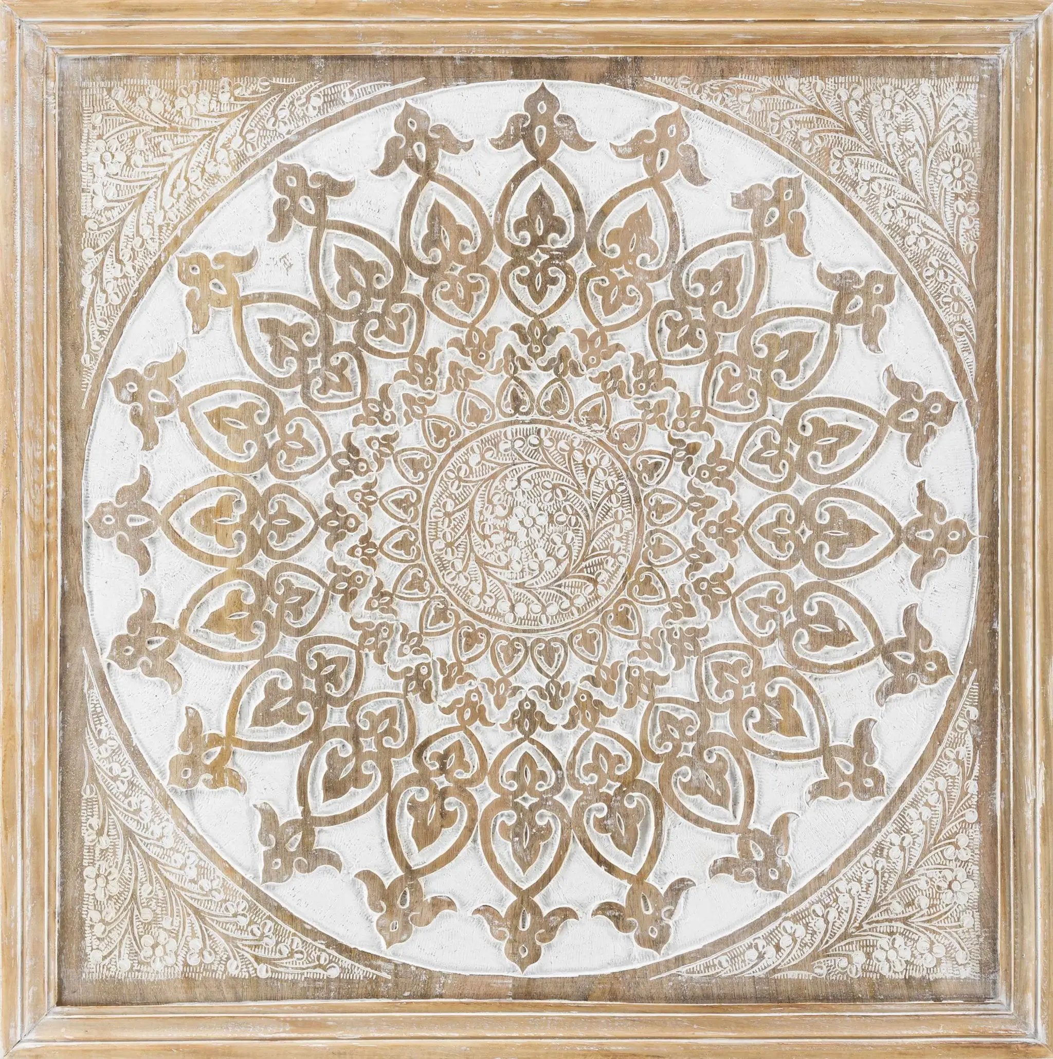 Boerne Traditional Pattern Wooden Wall Art Decor - Clearance by Boutique Rugs