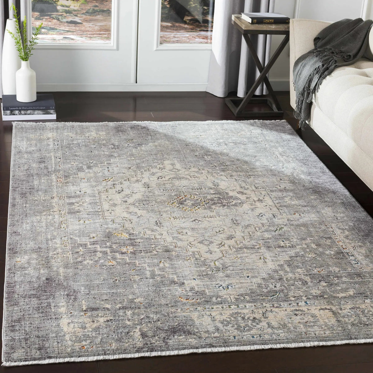 Boli Distressed Statement Rug, installed in a room 2