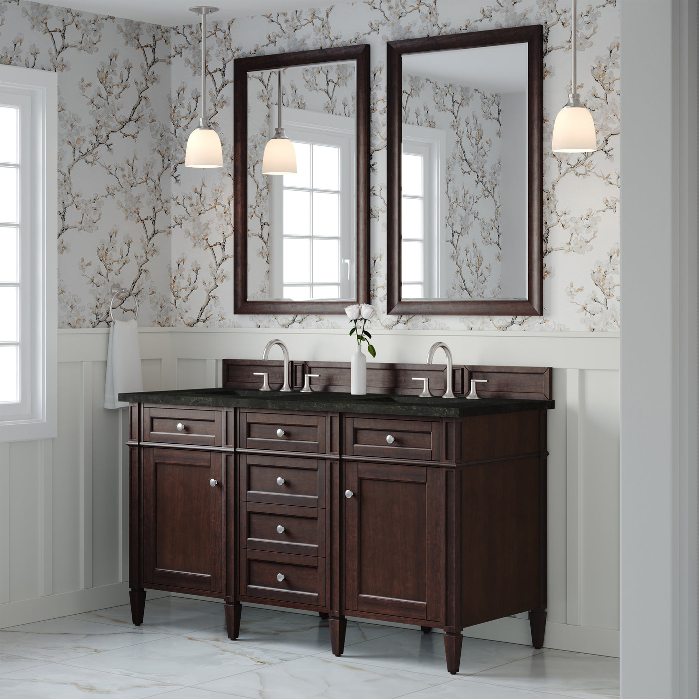 James Martin Brittany 60" Double Bathroom Vanity, Burnished Mahogany, view 40