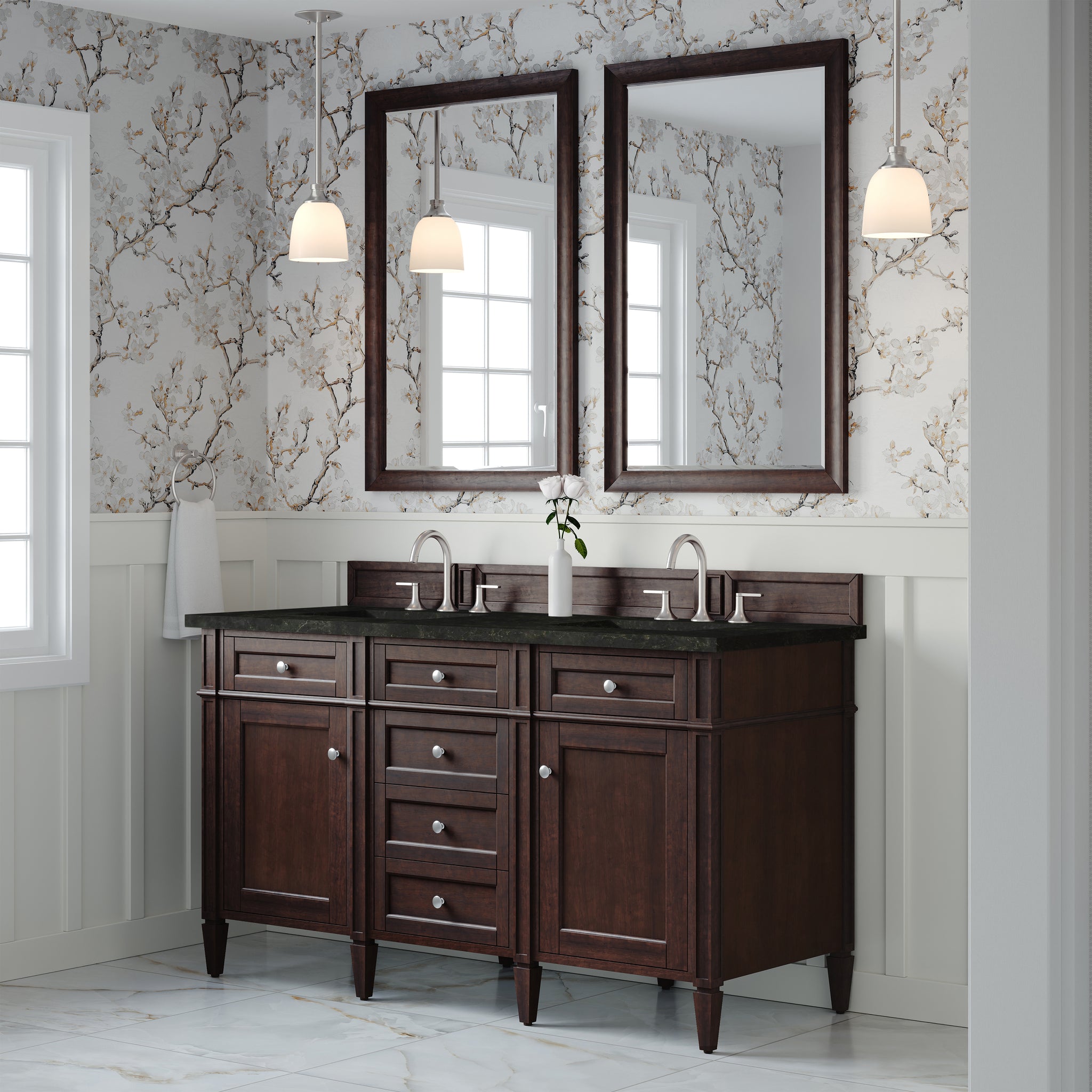 James Martin Brittany 60" Double Bathroom Vanity, Burnished Mahogany, view 40