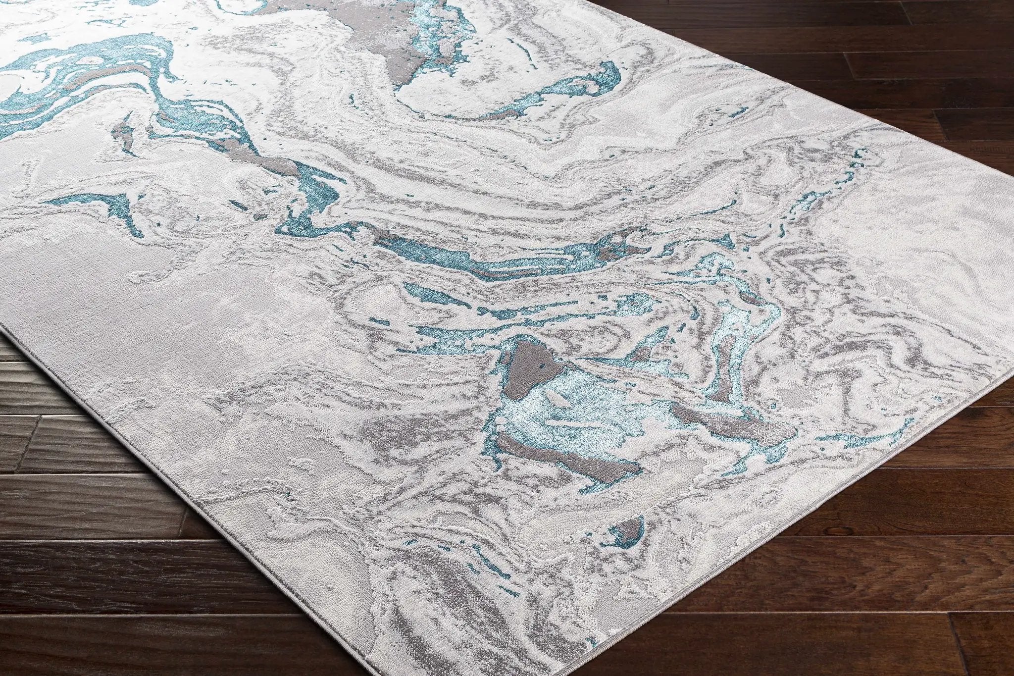 Bonville Blue Marble Rug by Boutique Rugs