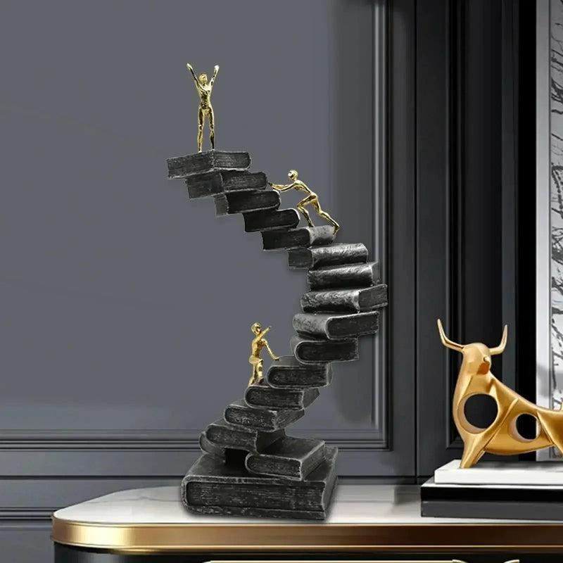 Book Ladder Sculpture for Students Overcoming Knowledge Gaps by House Of Avana
