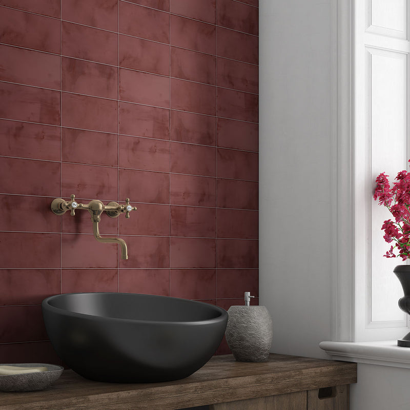 Bordeaux Matte Ceramic Tiles 4x8 Ceramic Matte 4x8 Tiles — 2
