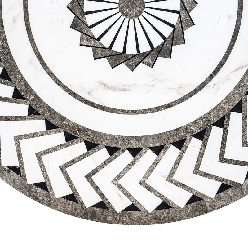 Boreas Multi Finish Round Marble Medallions 36x36 Marble Multi Finish 36x36 Medallions — 1