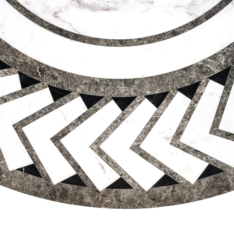 Boreas Multi Finish Round Marble Medallions 48x48 Marble Multi Finish 48x48 Medallions — 1
