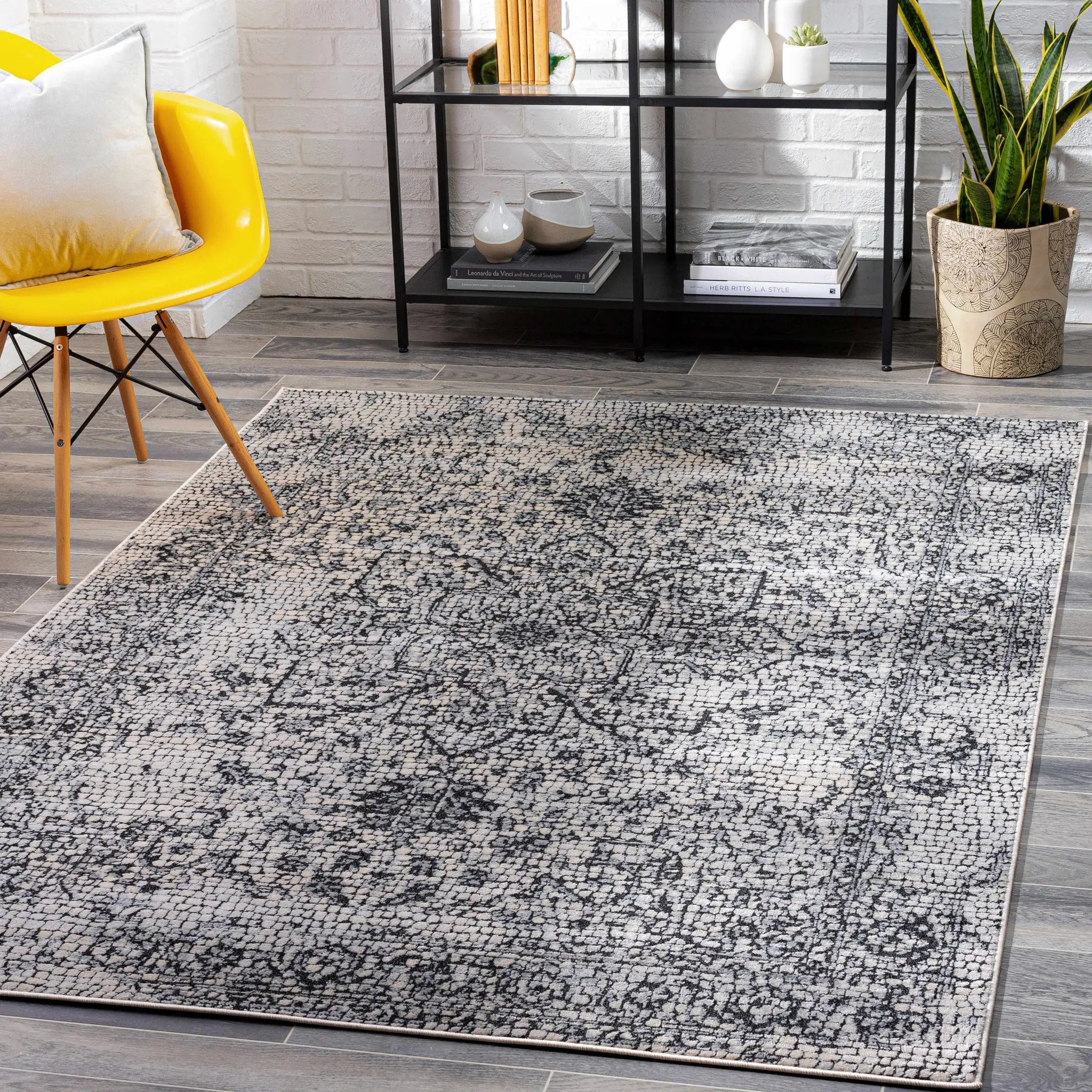 Bosphorus Black Mosaic Rug - Clearance by Boutique Rugs