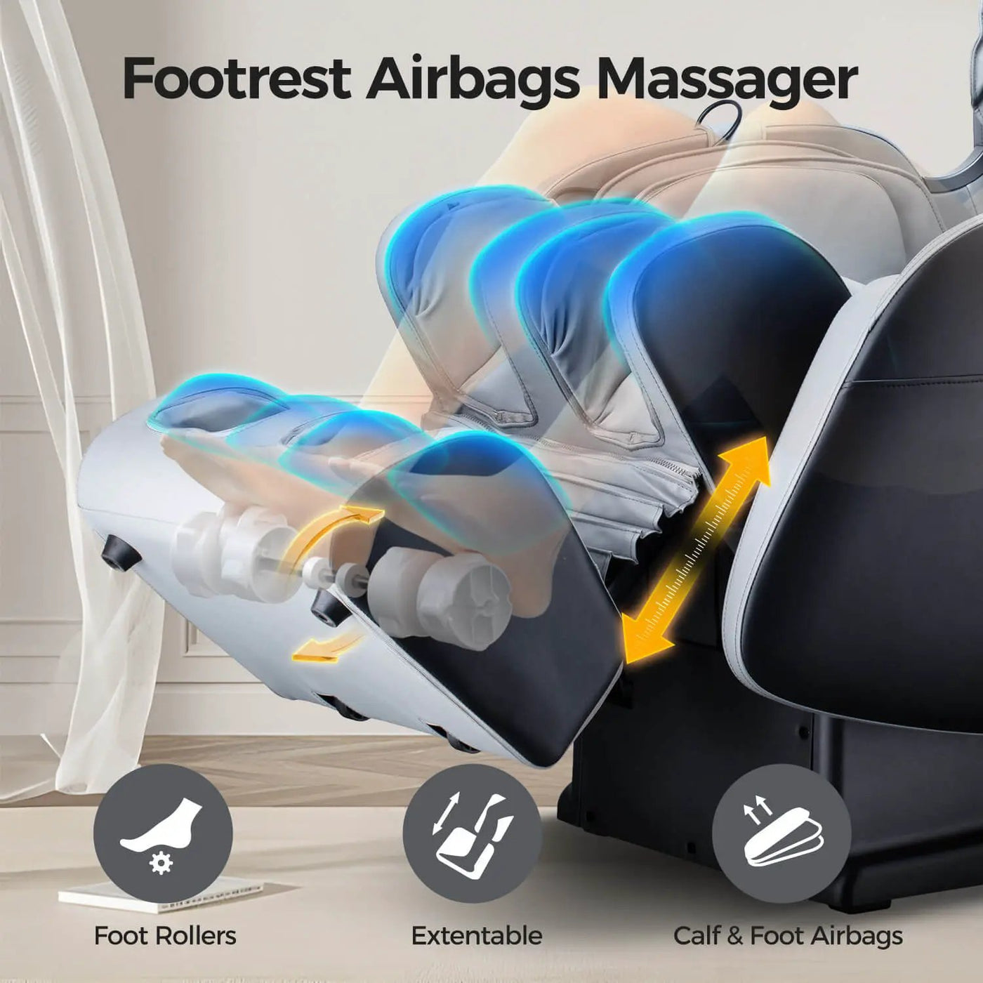 Bosscare Full Body 3D Zero Gravity Shiatsu Recline Massage Chair With Waist Heating (SAK37215) by SAKSBY WHOLESALE
