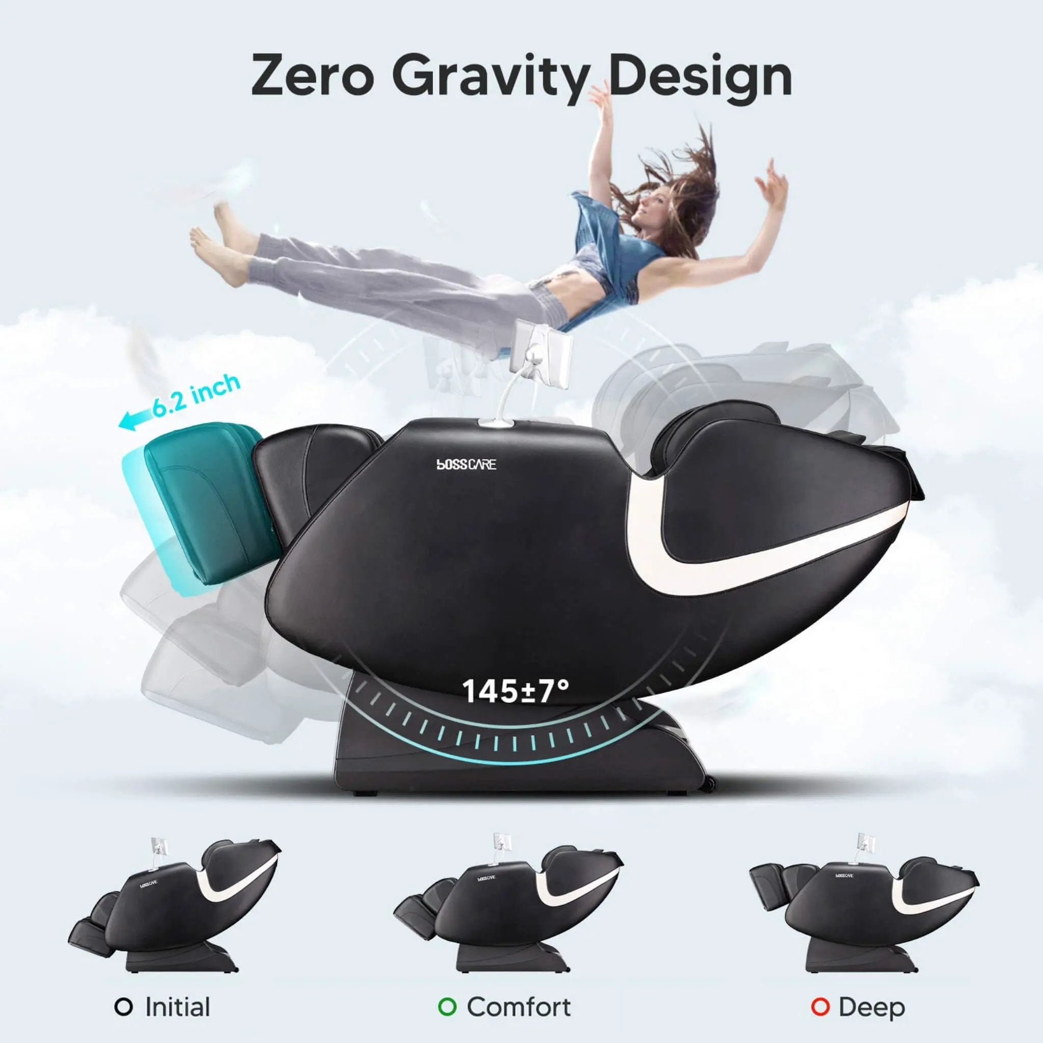 Bosscare Full Body Zero Gravity Shiatsu Recliner Massage Chair With AI Voice & App Control (SAK52960) by SAKSBY WHOLESALE