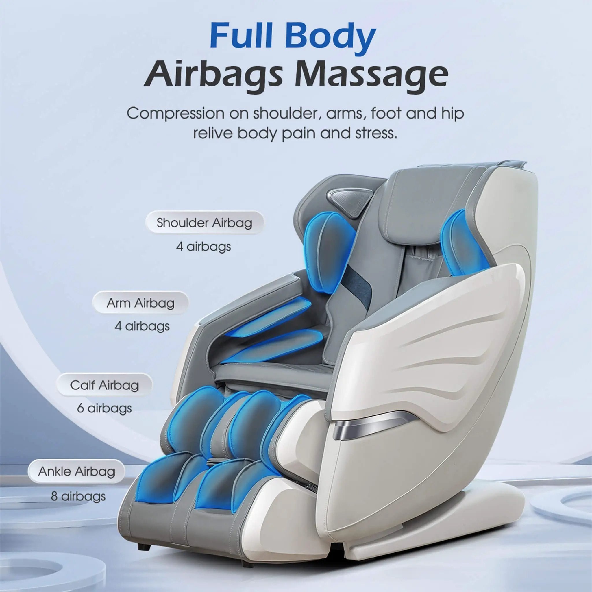 Bosscare Premium Full Body Zero Gravity Massage Chair With Ai Voice And App Control, Gray (SAK35970) by SAKSBY WHOLESALE