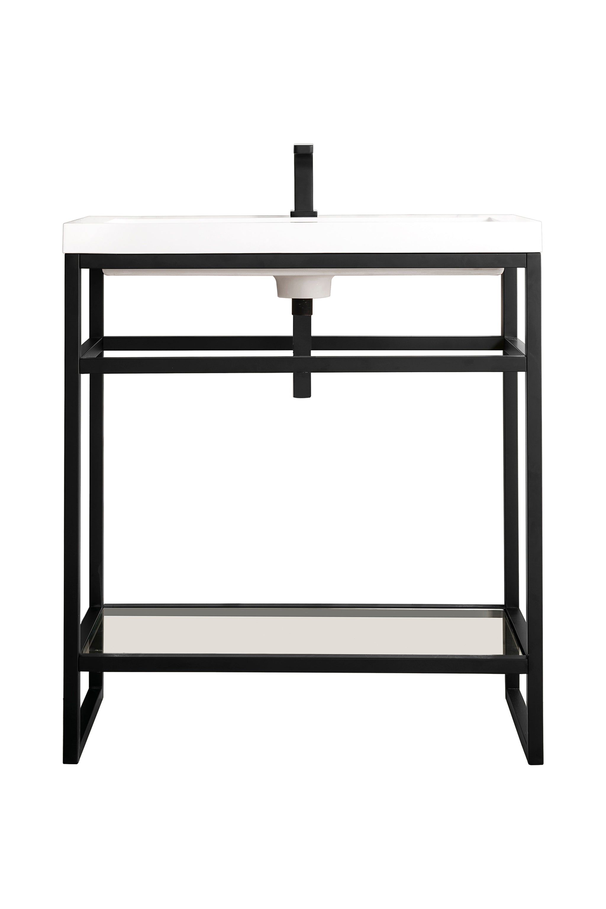 James Martin Boston 31.5" Single Console Vanity, Matte Black