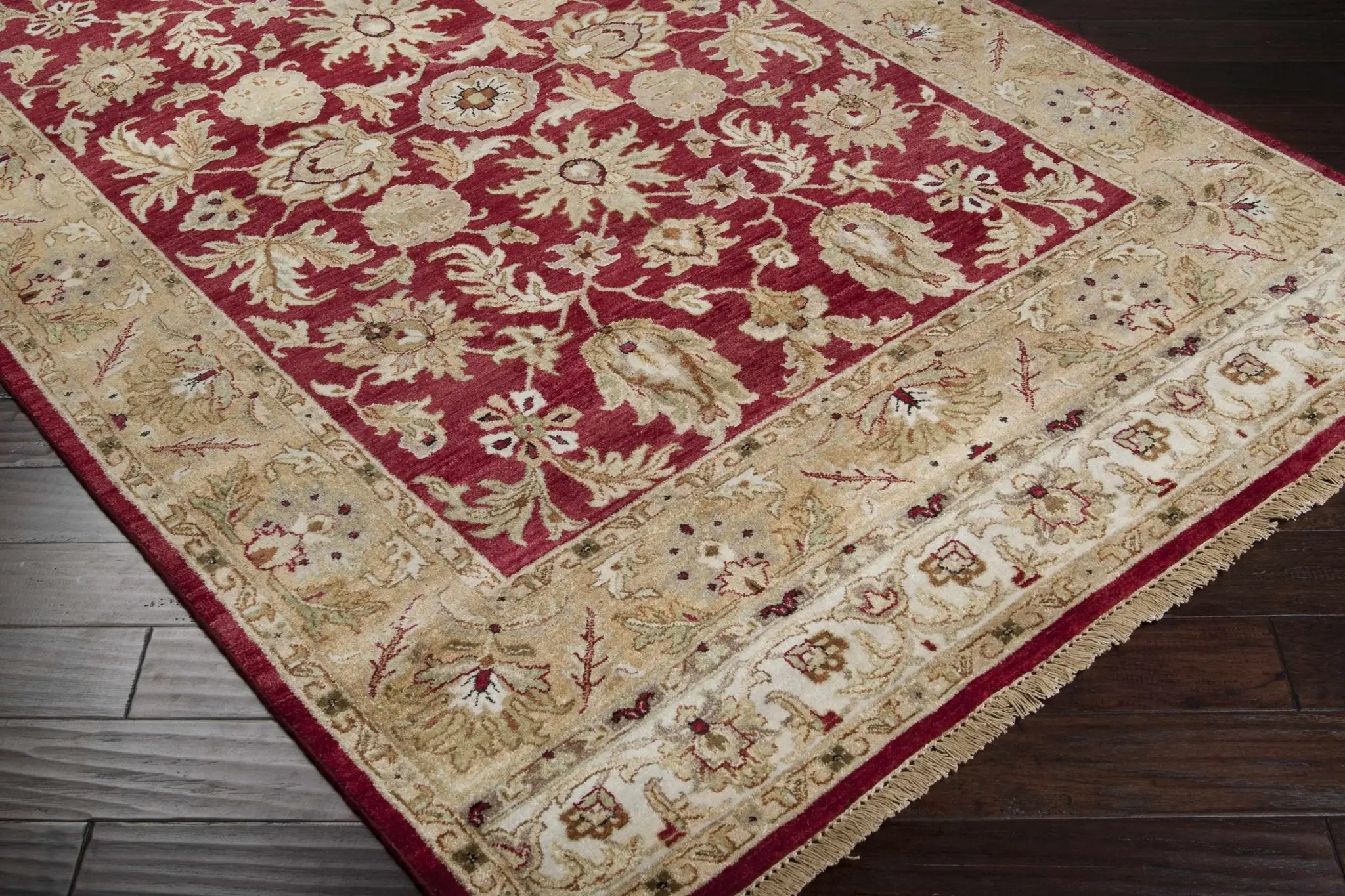 Red&Gold Premium Wool Area Rug - Clearance by Boutique Rugs