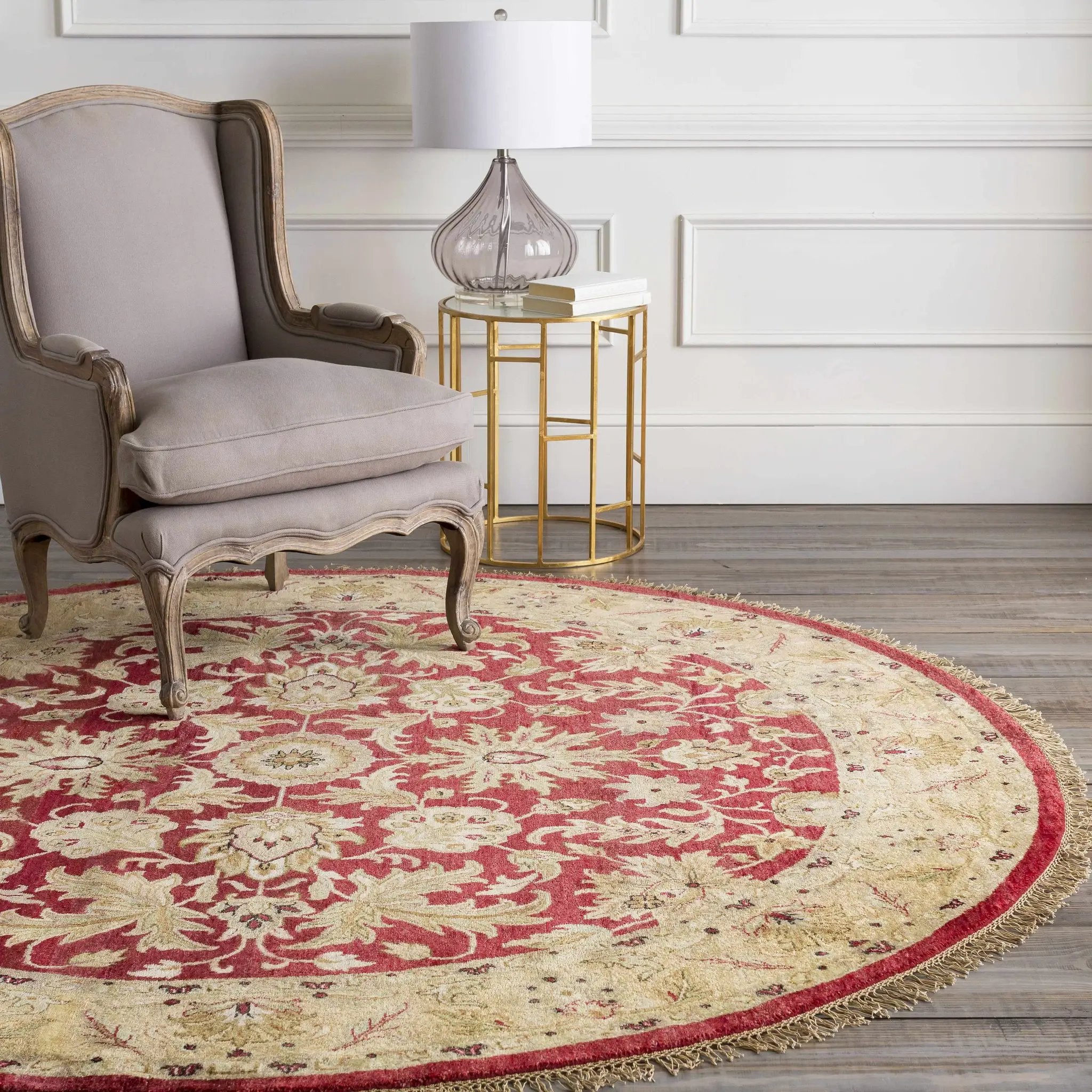 Red&Gold Premium Wool Area Rug - Clearance by Boutique Rugs
