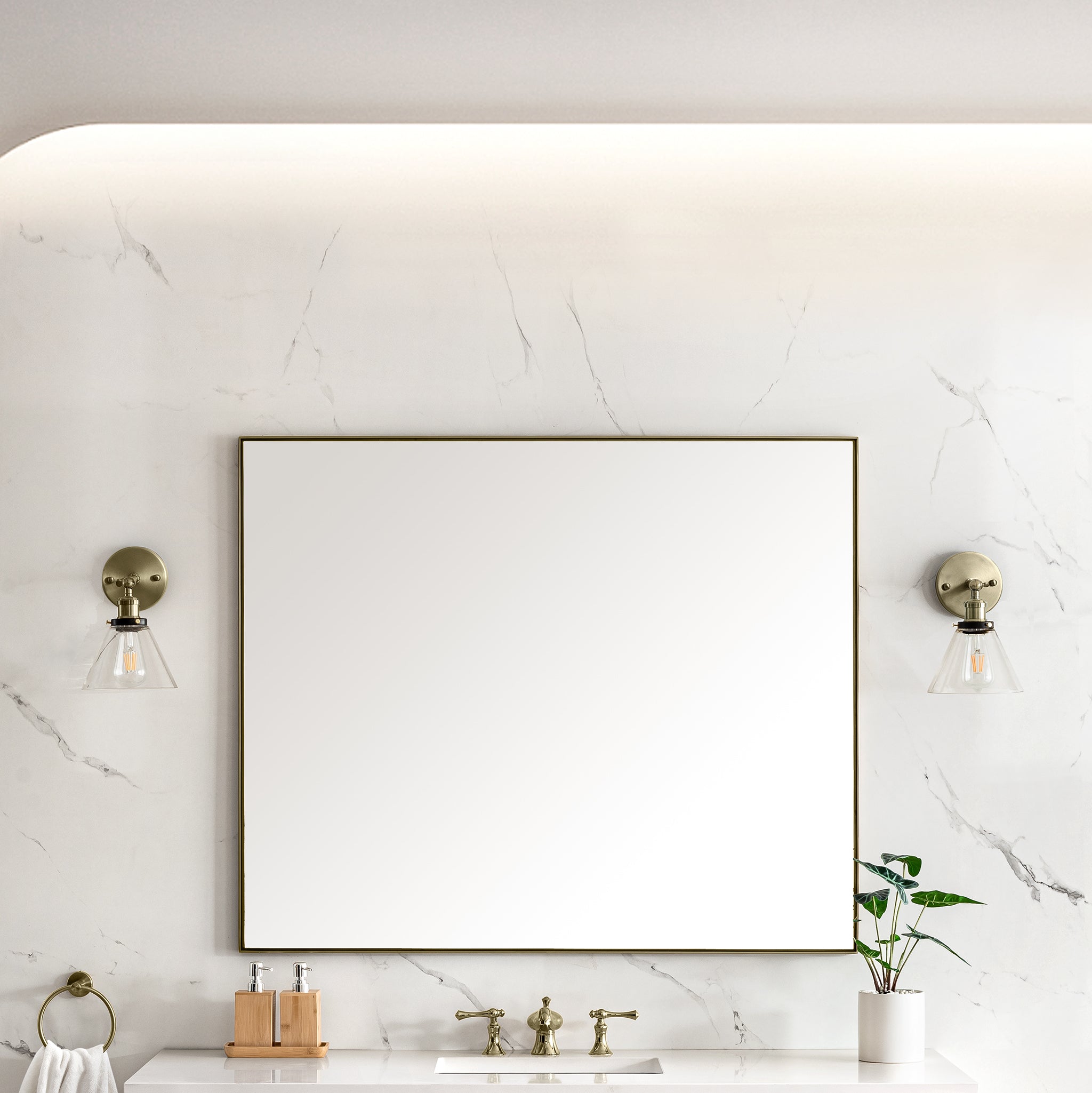 James Martin Rohe 48" Mirror, Champagne Brass, view 2