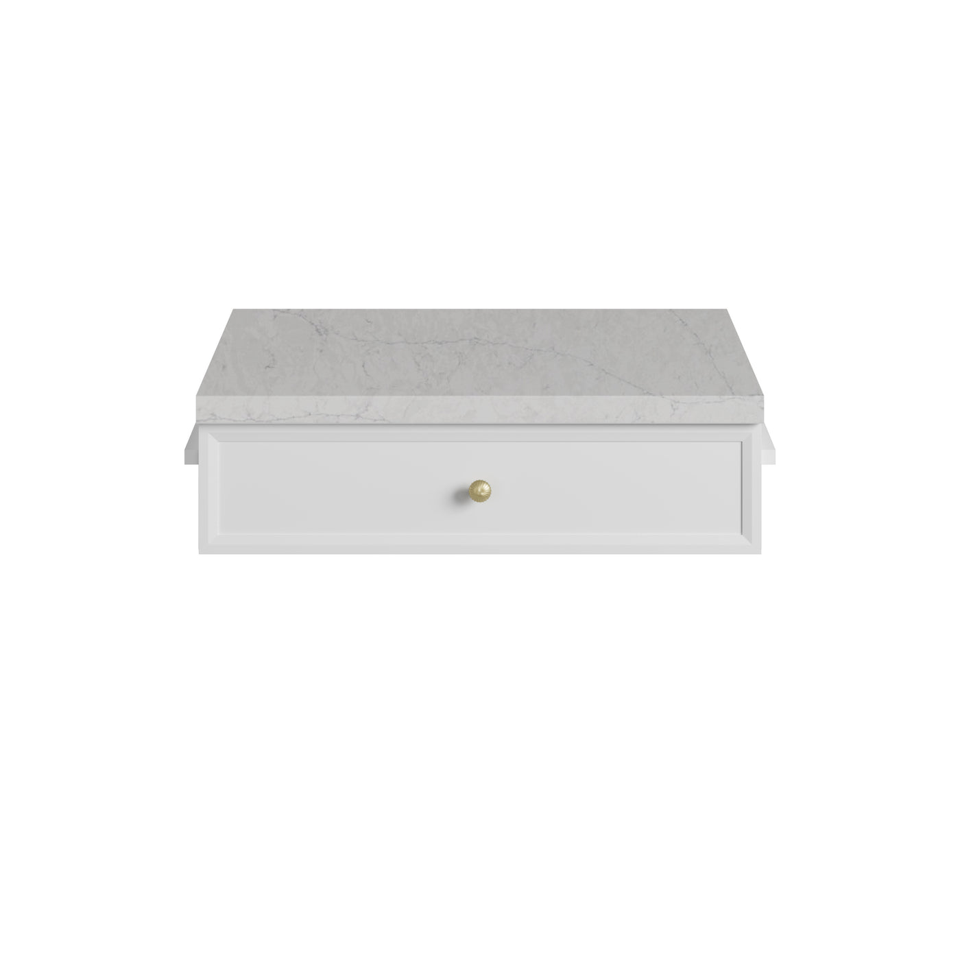 James Martin Bellshire 24" Drawer Unit, Bright White with Eternal Jasmine Pearl countertop