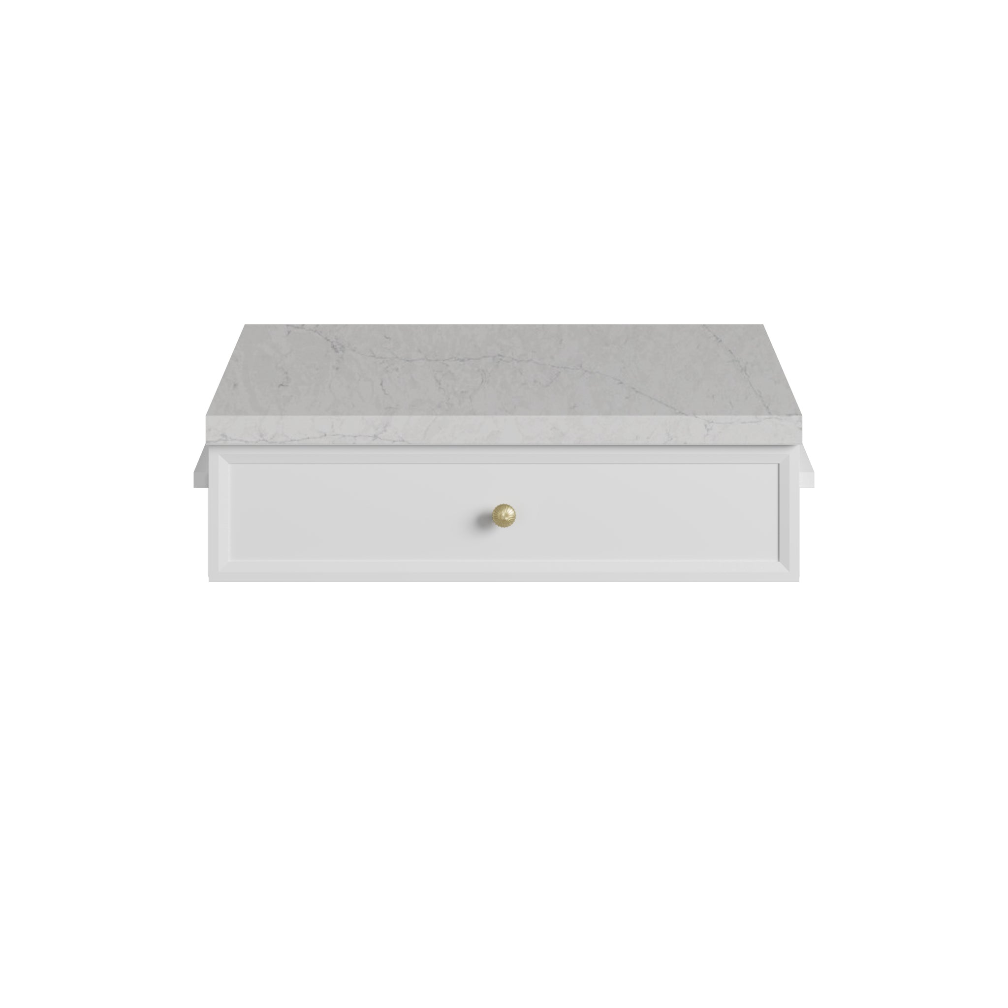 James Martin Bellshire 24" Drawer Unit, Bright White with Eternal Jasmine Pearl countertop