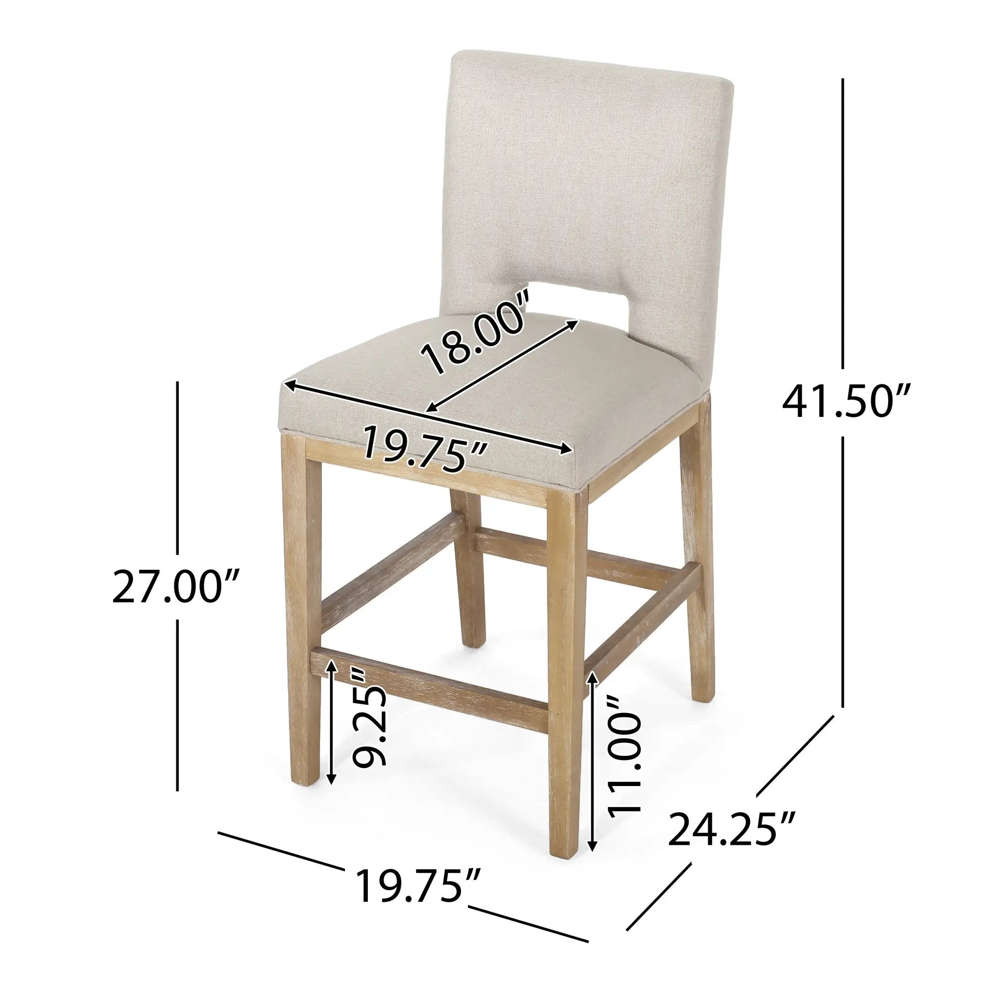 27 Inch Counter Stools, Set of 2, Fabric by HouseOfZazla