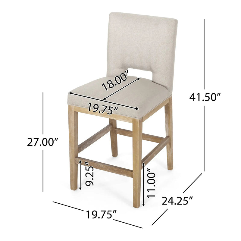 27 Inch Counter Stools, Set of 2, Fabric by HouseOfZazla