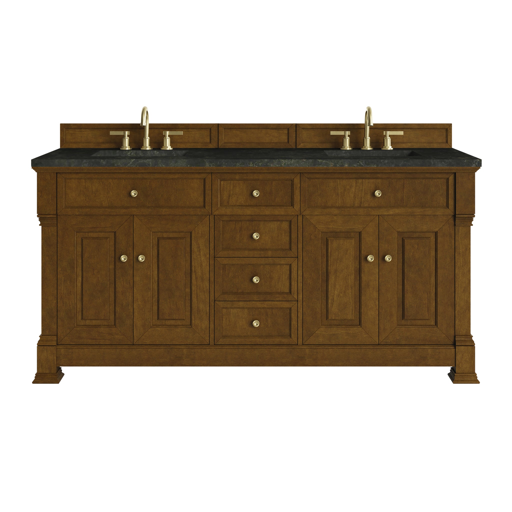 James Martin Brookfield 72" Double Bathroom Vanity, Honey Oak with Phantome countertop