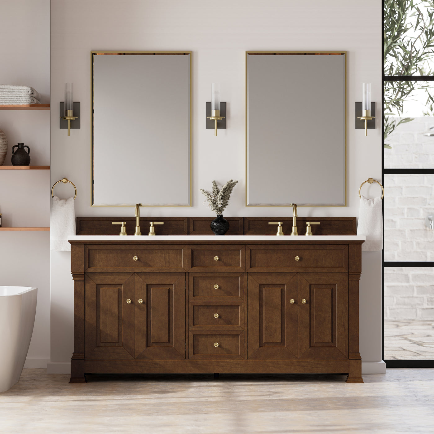 James Martin Brookfield 72" Double Bathroom Vanity, Honey Oak, view 23