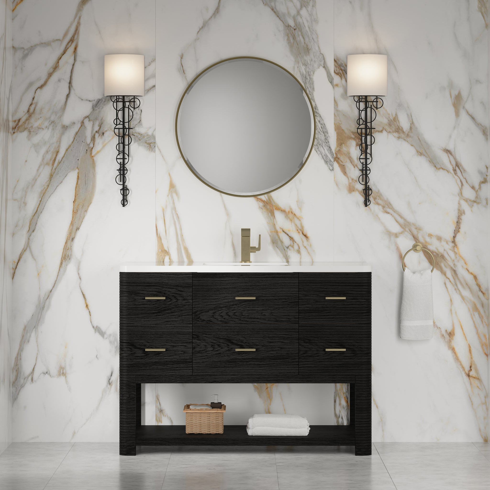 James Martin Lucian 48" Single Bathroom Vanity, Carbon Oak, view 21