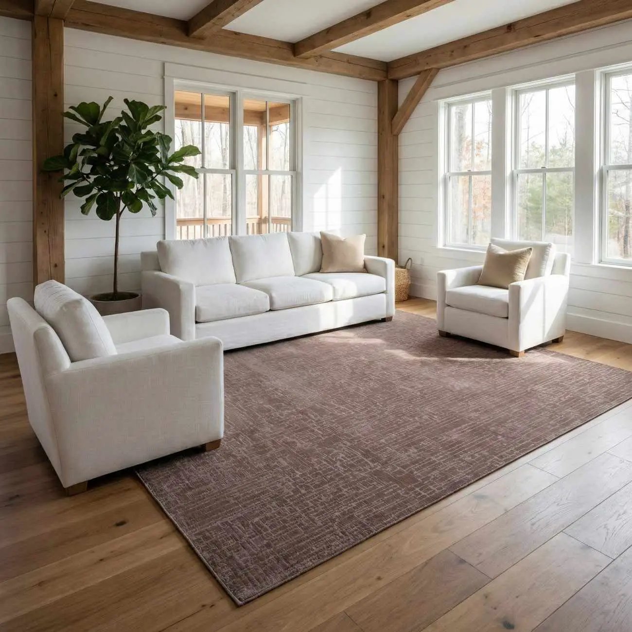 Leanna Light Brown Washable Area Rug by Boutique Rugs