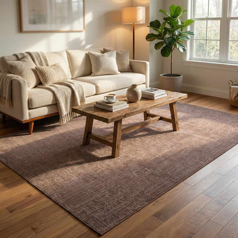 Leanna Light Brown Washable Area Rug by Boutique Rugs