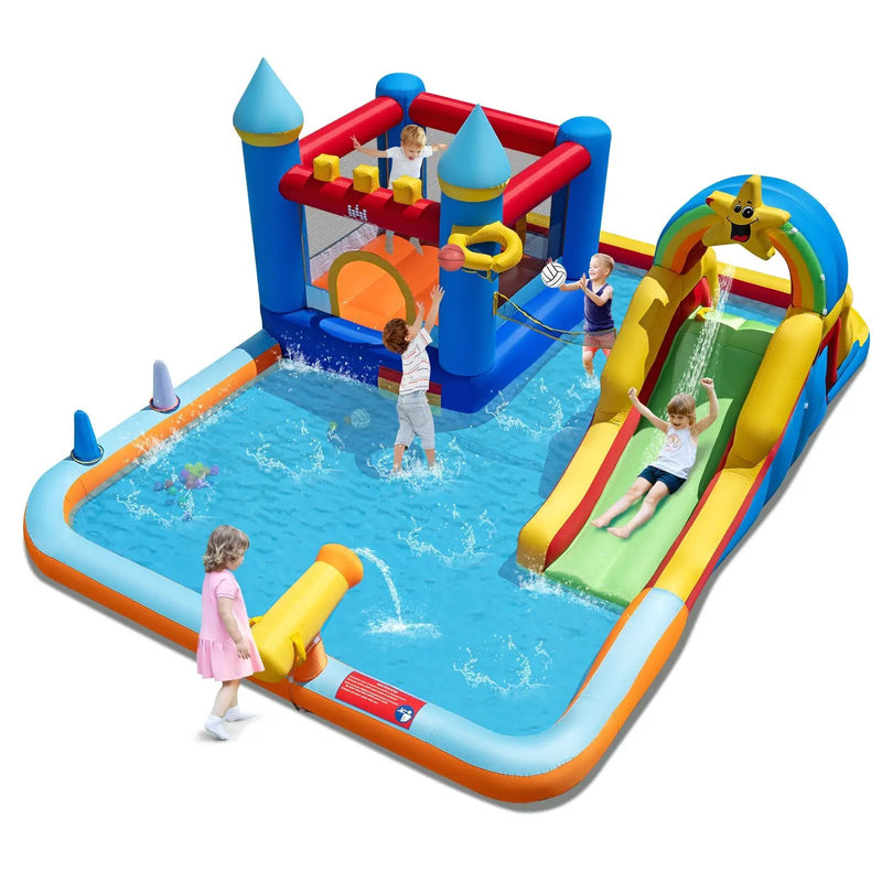 Inflatable Water Slide Park with Climbing Wall and Splash Pool by DirectDeals