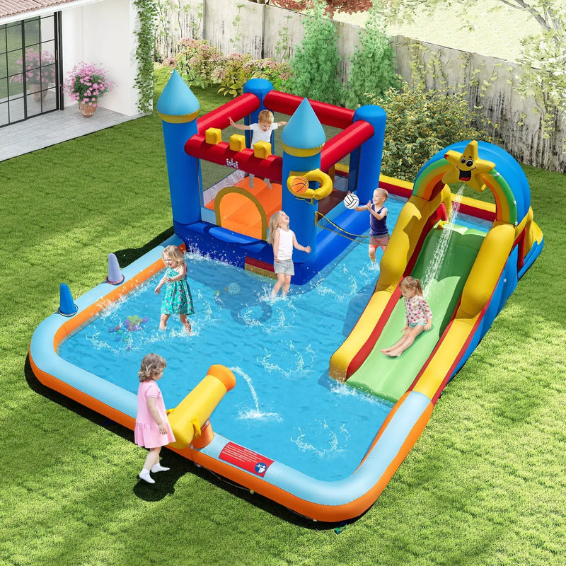Inflatable Water Slide Park with Climbing Wall and Splash Pool by DirectDeals