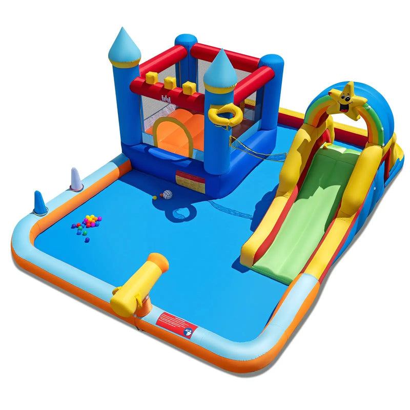 Inflatable Water Slide Park with Climbing Wall and Splash Pool by DirectDeals