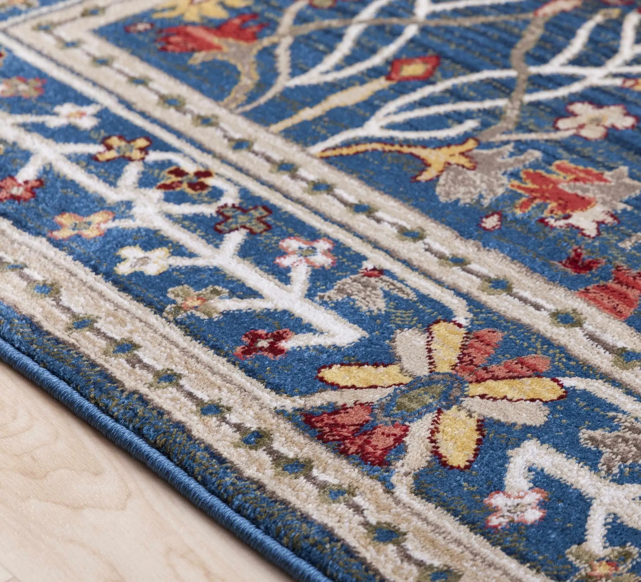 Neola Navy Blue Damask Area Rug by Boutique Rugs