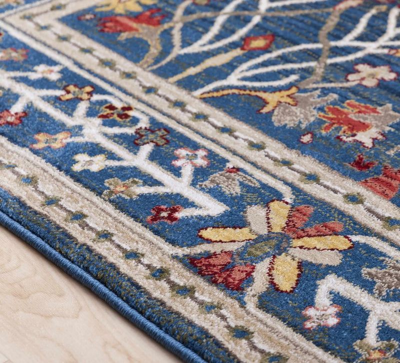 Neola Navy Blue Damask Area Rug by Boutique Rugs