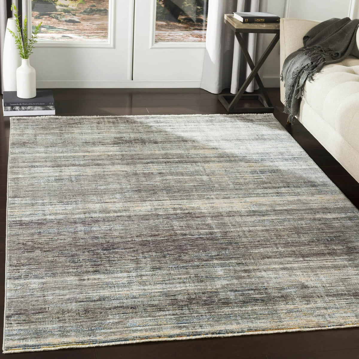 Braxton Carved Statement Area Rug - Clearance, installed in a room
