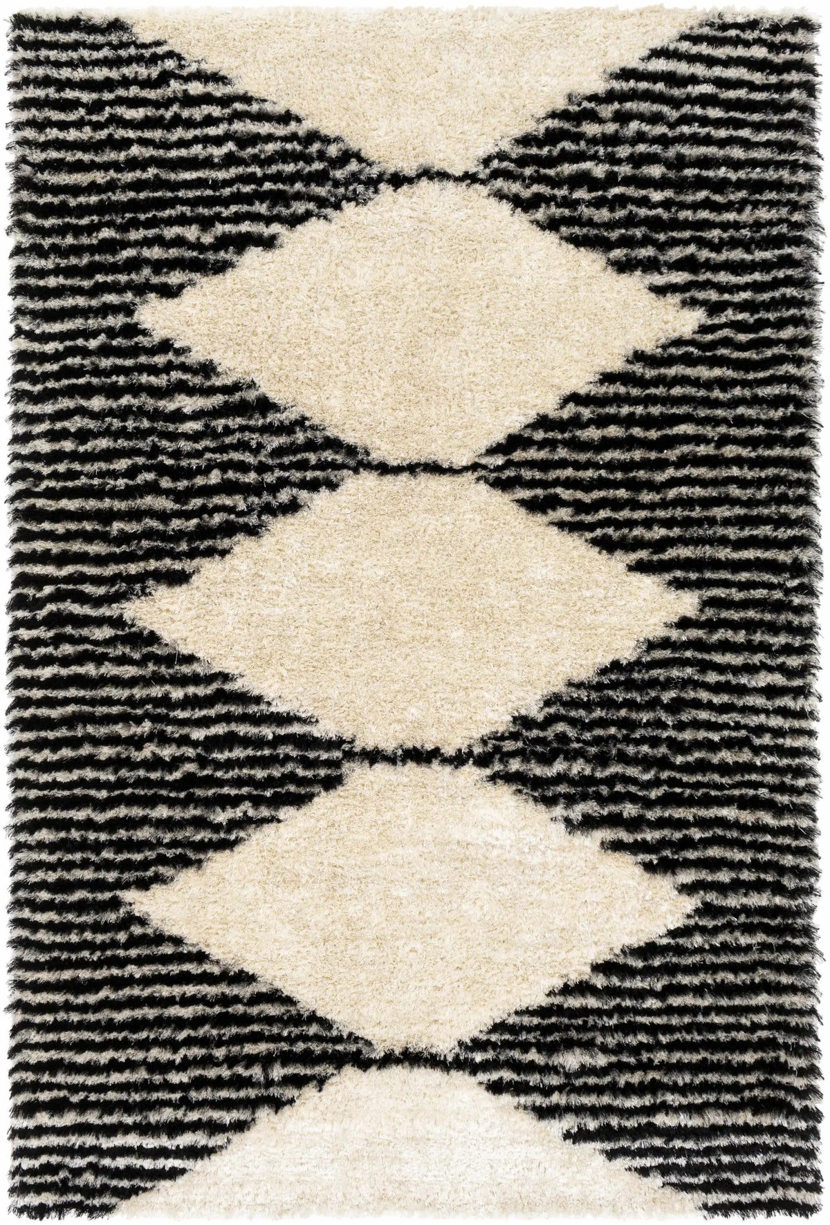 Aberchirder Ivory&Black Diamond Plush Rug - Clearance, photo 8 of 8