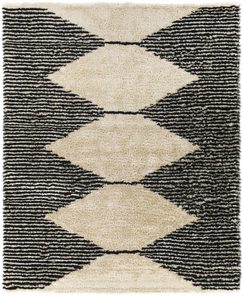 Aberchirder Ivory&Black Diamond Plush Rug - Clearance by Boutique Rugs