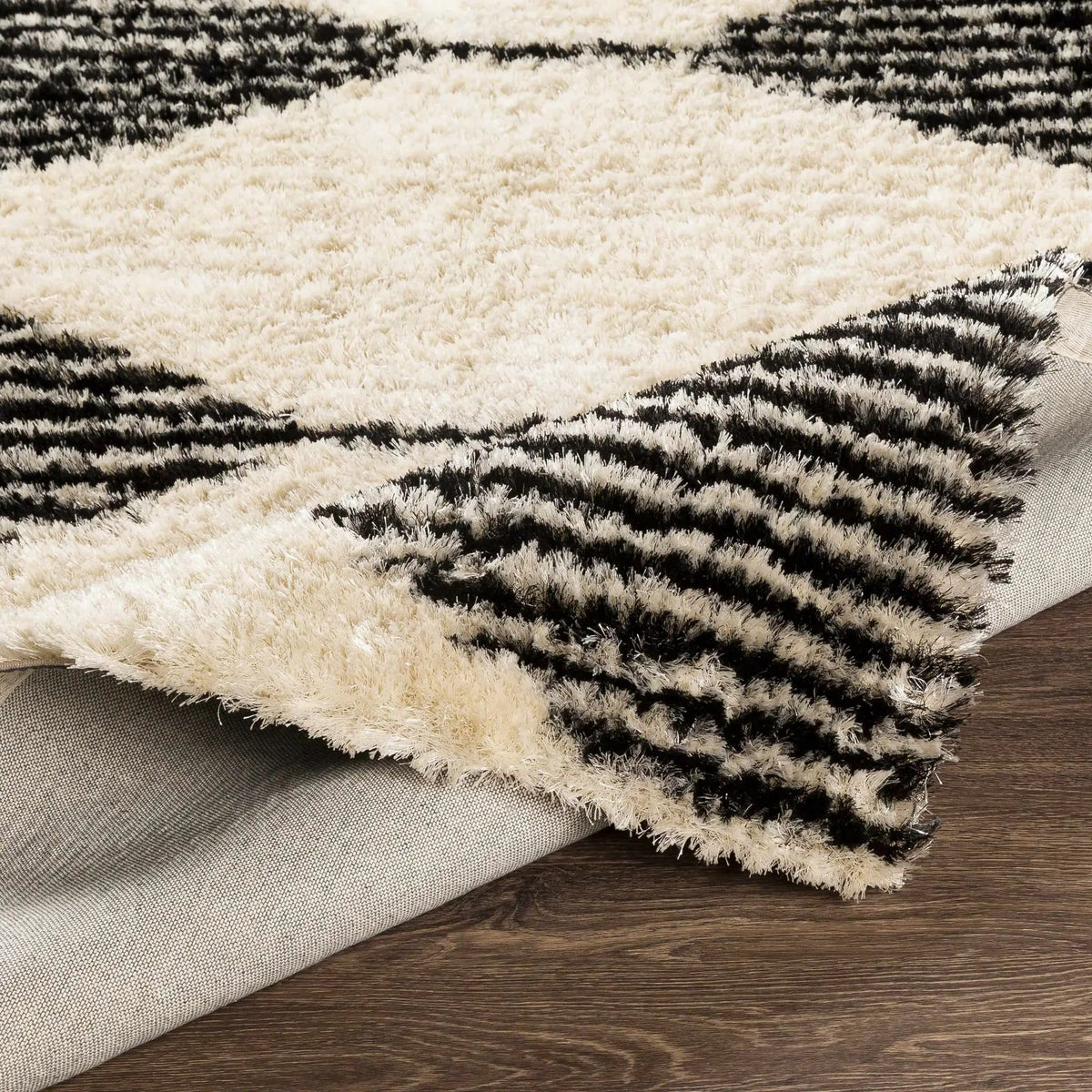 Aberchirder Ivory&Black Diamond Plush Rug - Clearance, photo 5 of 8